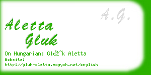 aletta gluk business card